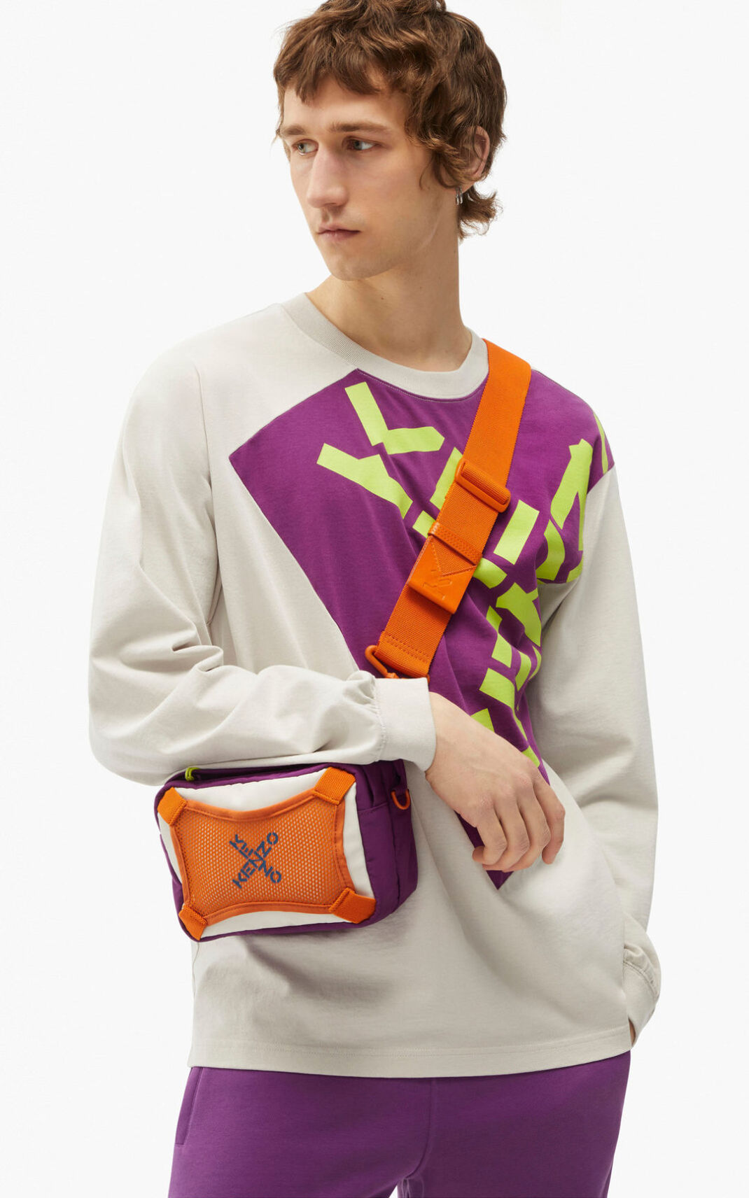 Sac Bandoulière Kenzo Sport with strap Homme Violette | JUXW-90783